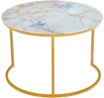 Набор кофейных столиков Tango бежевый мрамор с ножками матовое золото, 2шт Bradex Home RF 0353