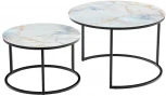 Набор кофейных столиков Tango бежевый мрамор с чёрными ножками, 2шт Bradex Home RF 0354