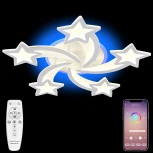 Потолочная люстра светодиодная LED LAMPS 81145, 120W, белый, LED с RGB подсветкой (220V, пульт управления, управление смартфоном, звезды)