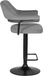 Стул барный DOBRIN CHARLY BLACK (серый велюр (MJ9-75)) 5019_BlackBase-LM BLACK, цвет сиденья серый (MJ9-75), основания черный