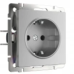 Розетка с заземлением (серебряный) W1171006 (a051527)