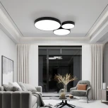 Потолочный светильник круглый Eurosvet Entire 90320/1 черный (регулировка яркости, LED, 220V, пульт управления, круглые)