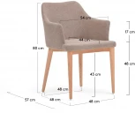 Стул Croft из коричневой синели с ножками из массива ясеня La Forma (ex Julia Grup) арт.148330