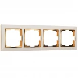 Рамка на 4 поста Snabb (слоновая кость/золото) Werkel W0041932 (a051658)