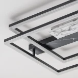 Потолочная люстра светодиодная 105Вт, с ПДУ, металл/акрил, черный/белый мрамор
