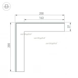Угол SL-LINIA45-FANTOM внешний (Металл) 030105 Arlight