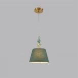 Подвесной светильник Lumion Vermont 8275/1A латунь/зеленый, металл/керамика/ткань Е14 1*40W 220V