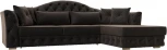 Диван угловой Артис правый угол (Коричневый/Велюр) Лига Диванов арт.121582