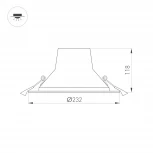 Светильник встраиваемый LED LTD-LEGEND-R230-35W Warm3000 (WH, 50 deg) (Arlight, IP20 Металл) 027320(1)