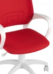 Кресло офисное Topchairs ST-BASIC-W спинка белая сетка сиденье красная ткань крестовина белый пластик УТ000036063