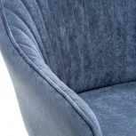 Стул с подлокотниками Вайд, каркас Черный, велюр Синий 2500000185823 Leset