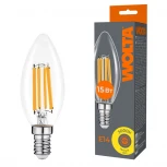 Светодиодная лампа FILAMENT 15Вт 3000K Е14 Wolta WF-C35-15W3KE14
