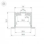 Профиль SL-LINIA49M-F-2000 BLACK (Arlight, Алюминий) 036513