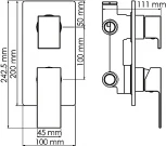 Смеситель Wasserkraft Abens 2071 С ВНУТРЕННЕЙ ЧАСТЬЮ, для ванны с душем