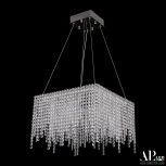 Подвесная люстра светодиодная APL LED Sicilia SH04.42.B.Ni.4000 (220V, хрусталь, на тросе)