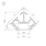 Профиль T45-2000 (CT) (Алюминий) 016938 Arlight T