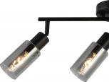 Настенно-потолочный спот на штанге Escada Sector 10172/3A Chrome 3x40Вт E14, металл/стекло, черный/дымчатый (220V)