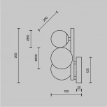 Бра Maytoni Dallas MOD545WL-03BS (220V, шарики, молекулы)