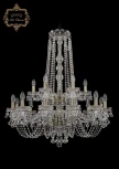 Подвесная большая люстра Art Classic 11.26 11.26.12+6.300.2d.h-95.Br.B (220V, хрусталь, на цепи, подсвечник, свеча)