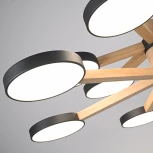 Потолочная люстра Wi-Fi на штанге Turna Dbl L12 Black By ImperiumLoft Turna-Dbl01 (LED, 220V, голосовое управление, умный дом - Алиса)