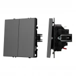 Механизм выключателя двухклавишный непроходной SWT-NOBE-MK02-SFPL-GR (230V, 10A) (Arlight) 054254