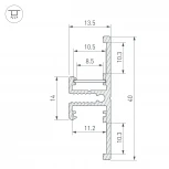 Профиль TOP-BACK-2000 ANOD (P10) (Алюминий) 016981 Arlight