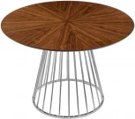 Стол Bradex Home Liverpool диам.110см, шпон орех лучевой набор, с хромированными ножками (RF 0519)