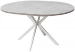 Стол ВЕГА D110 раскладной Бетон Чикаго светло-серый/ белый каркас