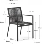 Стул уличный La Forma (ex Julia Grup) Culip (Серый/ Веревка)