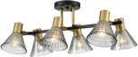 Потолочная люстра на штанге Lumion Anriya 8044/6C черный, латунь/дымчатый металл/стекло Е14 6*40W 220V