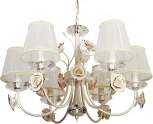 Подвесная люстра Abrasax 2031/6 (cream pearl) (220V, на цепи, цветы, розы)