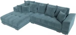 Диван угловой НордСтар левый угол (Бирюзовый/Велюр) Лига Диванов арт.121106L