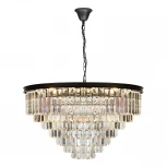 Подвесная люстра каскадная iLamp Triumph 6101-800 BK (220V, хрусталь, на цепи)