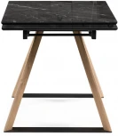 Стеклянный стол Woodville Гарднер 140х80х76 черный / дуб монтана 532402