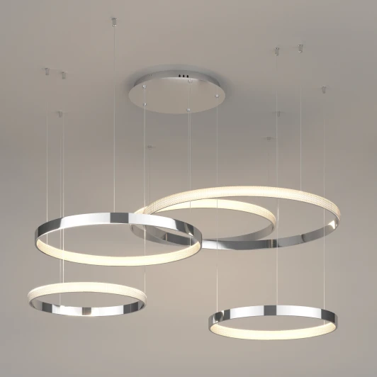 90175/5 хром Подвесной светильник Eurosvet Posh 90175/5 (регулировка яркости, LED, 220V, пульт управления, на тросе, кольцо)