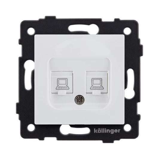REA-019WM Розетка двойная Ethernet RJ45 белый матовый Kollinger REA-019WM для Aspekt, Eleganz, Reflex