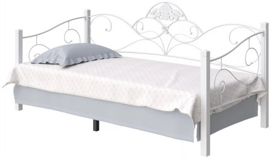 2033613 Без бренда Кровать Garda 2R-Софа (Металл + массив Белый) 90x200