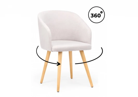 632641 Стул деревянный Монер 360 светло-серый (glory 36) / светлое дерево 632641