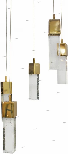 08510-5A.33(3000К) Люстра подвесная светодиодная Kink Light Аква, 5 плафон, золото с прозрачным