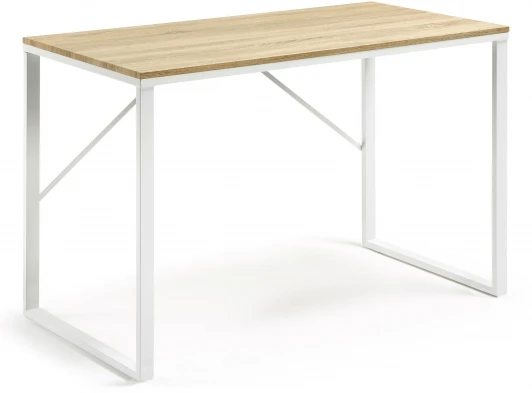 023547 Компьютерный стол La Forma (ex Julia Grup) Talbot (Белый/ Сталь,МДФ,Металл,Шпон)