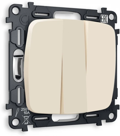 MO325010 Комплект механизма Ambrella Volt 3-клавишного выключателя OMEGA MO325010 Бежевый матовый QUANT