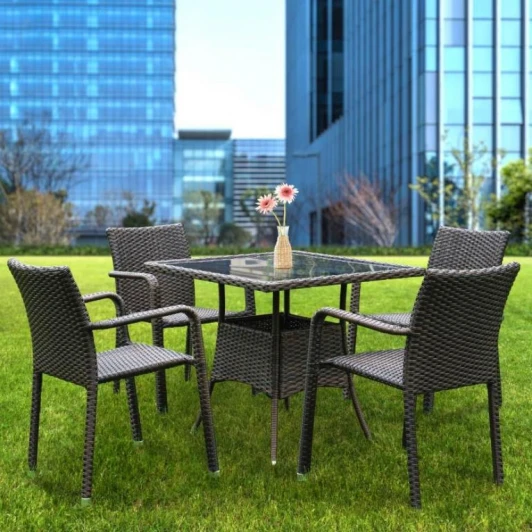 AFM-4030A Brown Комплект мебели AFM-4030A Brown (4+1) (Искусственный ротанг/Коричневый) Afina