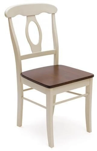 7353 Стул NAPOLEON с твердым сиденьем Античный белый/Тёмный Дуб (дерево гевея)