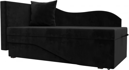 126120L Кушетка Гармония левая (Черный/Велюр) Лига Диванов арт.126120L