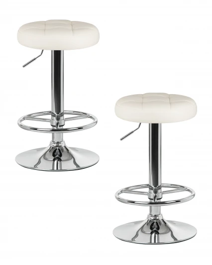 LM-5008-N_CH-M_EL-cream Набор 2 шт табурет барный DOBRIN BRUNO (кремовый)