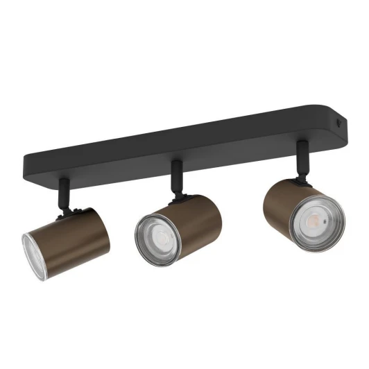 300589 Спот потолочный Eglo Consuma 1 300589 3X5W(GU10), IP44,сталь, бронзовый, черный