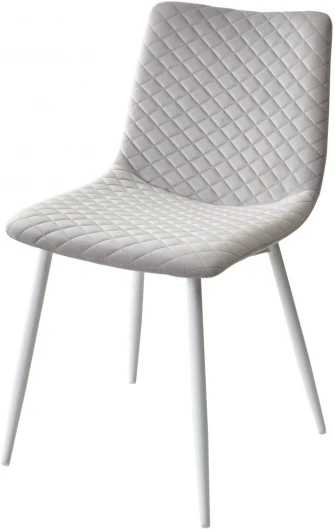 628M03610 Обеденный стул M-City TINTIN BLUVEL-03 LIGHT GREY / белый каркас