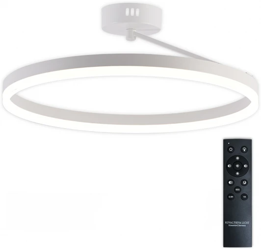 LED LAMPS 81121/1C Потолочная люстра на штанге светодиодная с пультом ДУ 56W, белый, LED Natali Kovaltseva Finam LED LAMPS 81121/1C (регулировка яркости, 220V, кольцо)