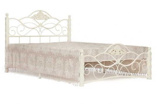 9167 Кровать CANZONA красный дуб/черный (дерево гевея/металл)