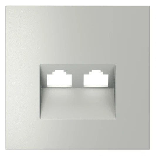 VLS001405 Накладка для розетки компьютерной двойной RJ45+RJ45 Voltum S70 VLS001405 (сталь)